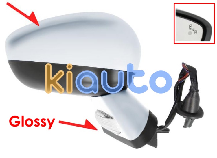 Espejo retrovisor citroen ds4 2015-2019 carcasa con pliege / negro glossy / electrico / base cromada / termico / luz cortesia / abatible electricamente / memoria / side assist / con sonda / carcasa cromada / derecho OE 1608535180 / 8152R5 / 96721211VV
