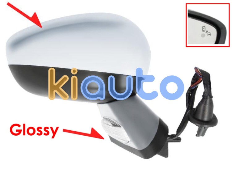 Espejo retrovisor citroen ds4 2015-2019 carcasa con pliege / negro glossy / electrico / base imprimada / termico / luz cortesia / abatible electricamente / memoria / side assist / con sonda / carcasa cromada / derecho OE 1608535180