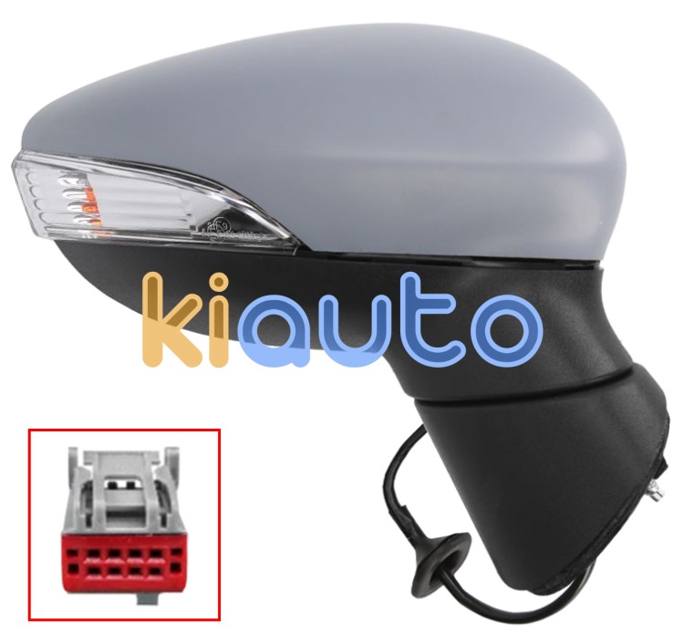 Espejo retrovisor ford fiesta 2008-2013 electrico / termico / piloto intermitente / abatible electricamente / convexo / imprimado / derecho OE 1514047 / 8A6117682GB5YYW / 1531440