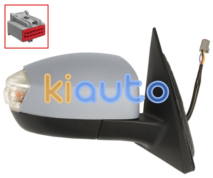 Espejo retrovisor ford s-max 2006-2010 conector 12 pins / electrico / termico / piloto intermitente / luz cortesia / abatible electricamente / imprimado / derecho OE 1405035 / 6M2117682AGA / 1405067