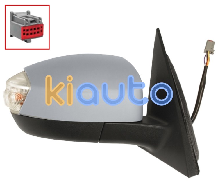 Espejo retrovisor ford s-max 2010-2015 conector 8 pins / electrico / termico / piloto intermitente / luz cortesia / abatible electricamente / imprimado / derecho OE 1405035 / 6M2117682AGA / 1405067