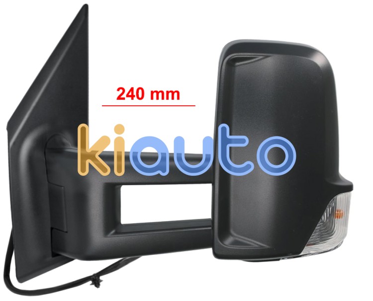 Espejo retrovisor mercedes sprinter (907/910) 2018-> ancho vehículo (2015mm-2300mm) / brazo mediano (240mm) / electrico / termico / piloto intermitente descubierto / izquierdo OE A9108108102 / A0008130436 / A0018228920