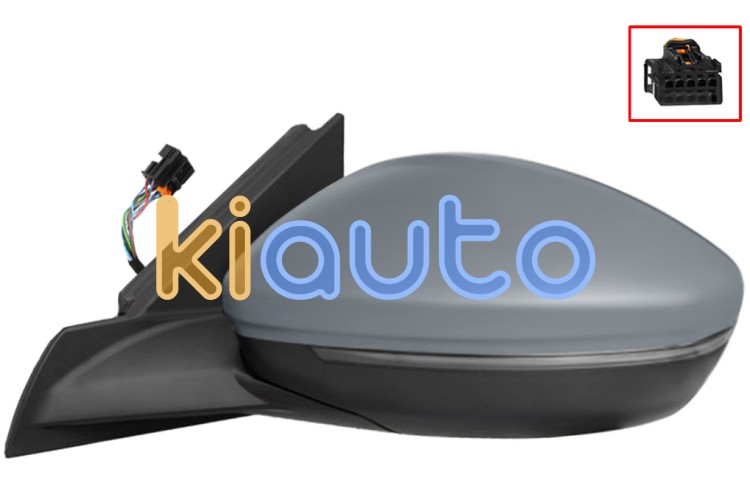Espejo retrovisor peugeot 208 2023-> electrico / termico / piloto intermitente / luz cortesia / abatible electricamente / imprimado / izquierdo OE 98260232XT / 982620551T / 983758881T