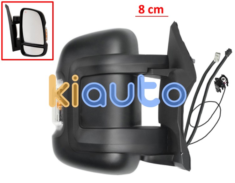 Espejo retrovisor peugeot boxer 2014-> brazo 8cm / electrico / termico / abatible electricamente / piloto intermitente ambar (w16w) / 2 cristales / side assist / antena / derecho OE 1685332580 / 735773360
