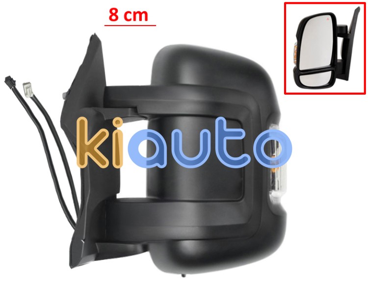 Espejo retrovisor peugeot boxer 2014-> brazo 8cm / electrico / termico / piloto intermitente ambar (w16w) / 2 cristales / side assist / sonda / izquierdo OE 1685329780 / 735773387