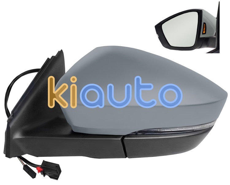 Espejo retrovisor skoda karoq 2019-2022 electrico / termico / piloto intermitente / luz cortesia / abatible electricamente / side assist / imprimado / izquierdo OE 3T0945291A / 565857521 / 57B857507M9B9
