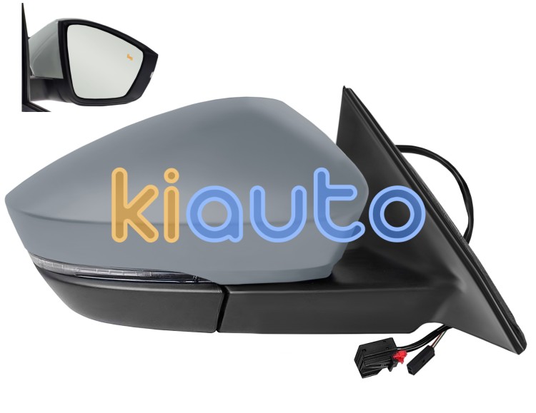 Espejo retrovisor skoda kodiaq 2016-2019 electrico / termico / piloto intermitente / luz cortesia / abatible electricamente / memoria / side assist / imprimado / derecho OE 565857522D / 565949102 / 565857538AGRU