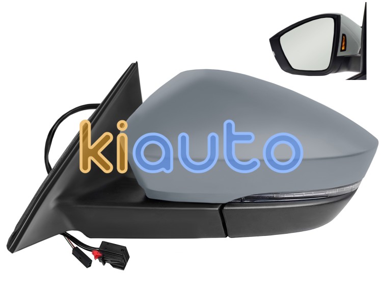 Espejo retrovisor skoda kodiaq 2019-2021 electrico / termico / piloto intermitente / luz cortesia / abatible electricamente / memoria / side assist / imprimado / izquierdo OE 565857537AGRU / 566857507B / 565857521D