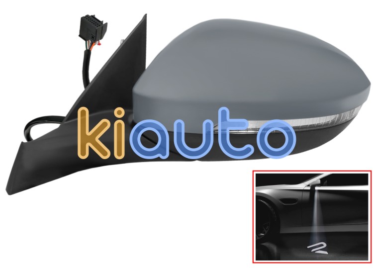 Espejo retrovisor volkswagen t-roc 2022-> electrico / termico / piloto intermitente / luz cortesia r-line / abatible electricamente / memoria / imprimado / izquierdo OE 2GA857507CP9B9 / 2GA857521G / 2G7857537GRU