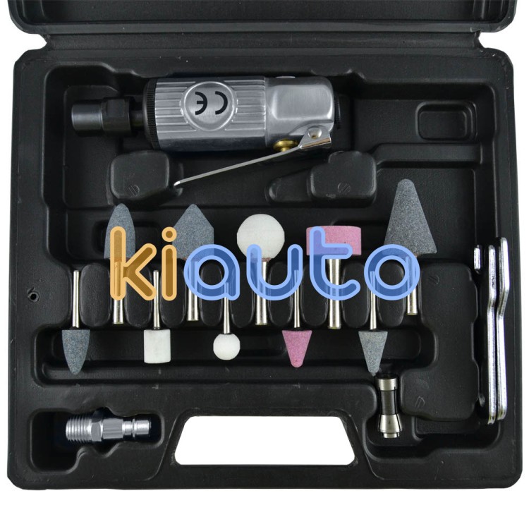 Estuche con amoladora neumática 16 piezas