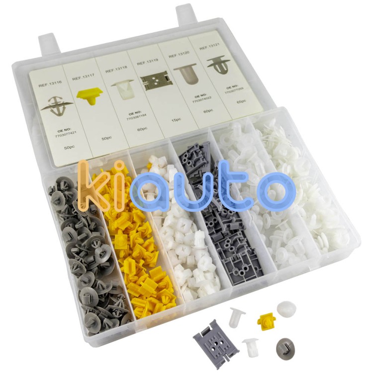 Estuche de clips plasticos renault / dacia 300 clips