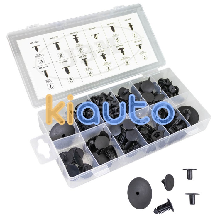 Estuche de clips plásticos renault / dacia para tapicería 109 clips
