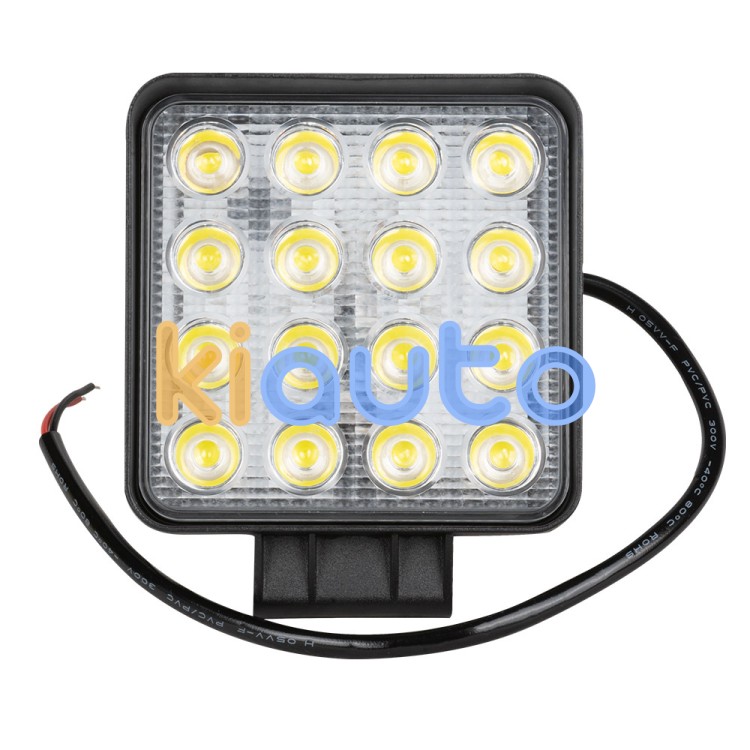 Faro de trabajo de 16 leds 48w cuadrado luz dispersa