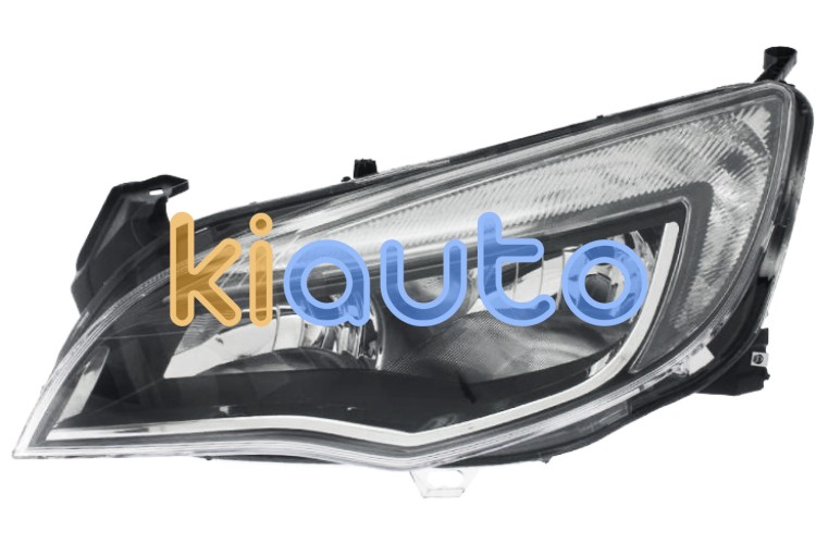 Faro delantero opel astra j 2013-2015 base negra / borde cromado / izquierdo OE 1216943 / 1216728 / 39005845