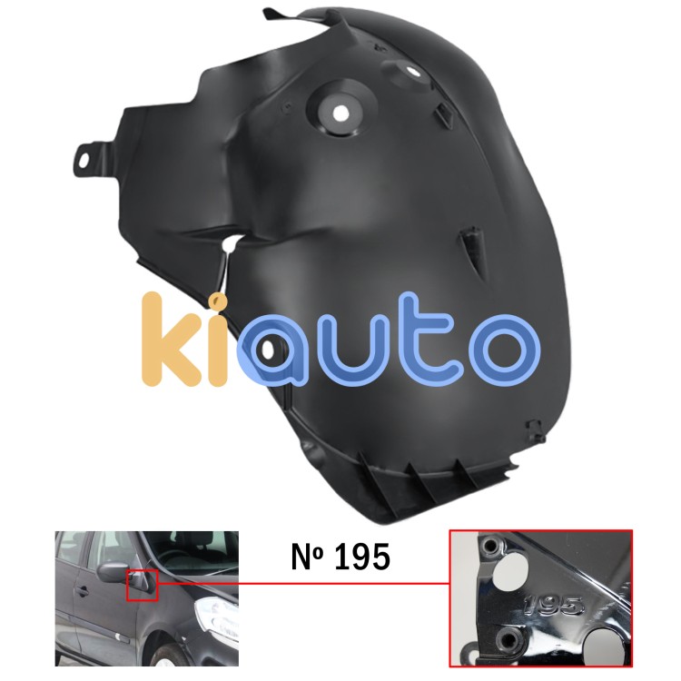 Guardabarros renault clio 2005-2009 modelo 195 / parte trasera / delantero derecho OE 8200334165