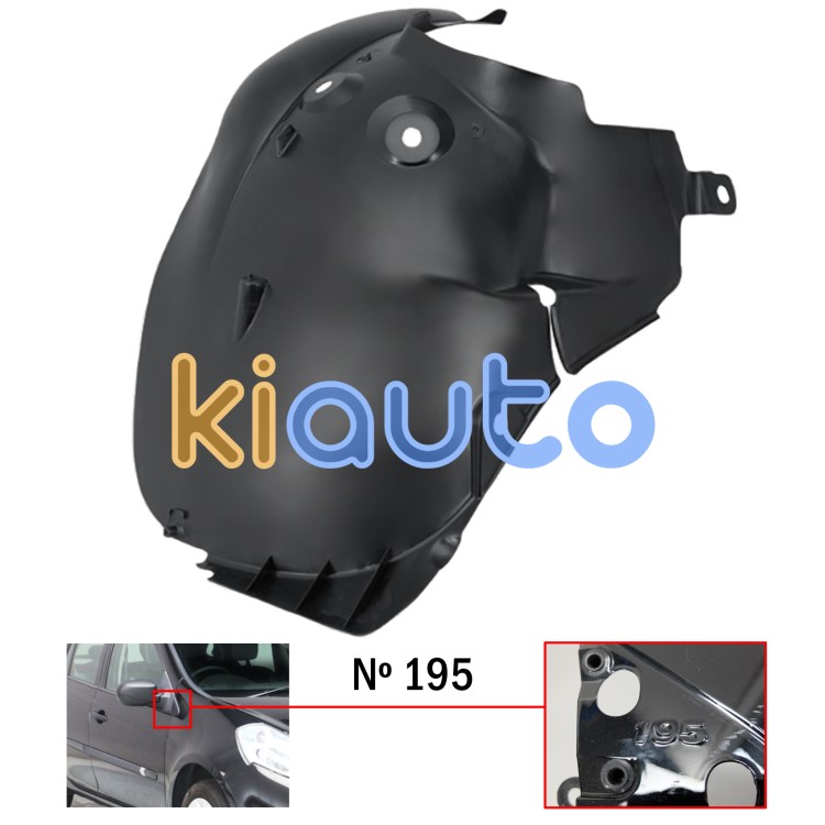 Guardabarros renault clio 2009-2013 modelo 195 / parte trasera / delantero izquierdo OE 8200334164