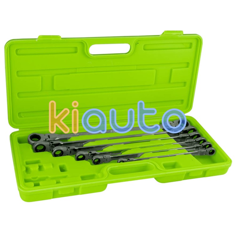 Kit llaves combinadas articuladas con trinquete 6 llaves