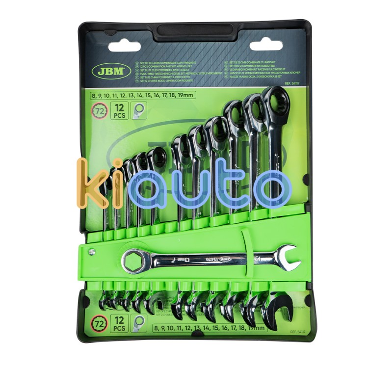 Kit llaves combinadas con trinquete 12 llaves