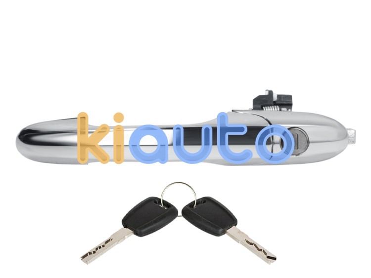 Maneta de puerta exterior fiat 500 2015-2024 cromada / con llave / delantera izquierda OE 735451697 / 735485875 / 735592024