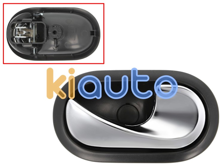 Maneta de puerta interior renault modus 2008-2014 para cable / con palanca cromada / base negra / delantera derecha OE 8200733847