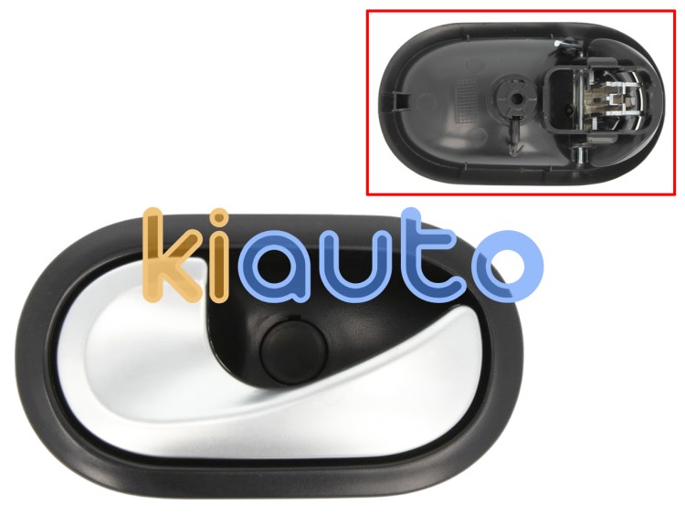 Maneta de puerta interior smart forfour 2014-2020 para cable / con palanca plata / base negra / trasera izquierda OE 8200174075