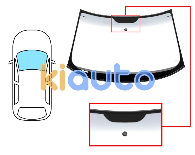 Parabrisas audi a3 2008-2012 cabrio / delantero / verde banda gris / con base espejo / antena / molduras premontadas Eurocode 8599AGSGYAVW