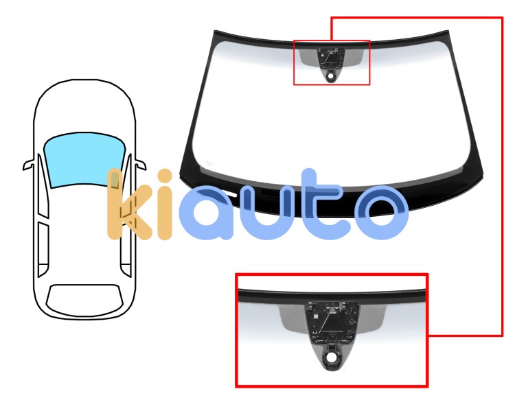 Parabrisas audi a3 2012-2016 4 puertas / delantero / verde banda gris / acustico / con base espejo / con sensor / con soporte camara / molduras premontadas Eurocode 8620AGAGYCMVZ1B