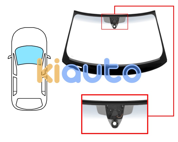 Parabrisas audi a3 2012-2016 4 puertas / delantero / verde banda gris / acustico / con sensor / con soporte camara modificado / serigrafiado / molduras premontadas Eurocode 8620AGAGYCMVZ95