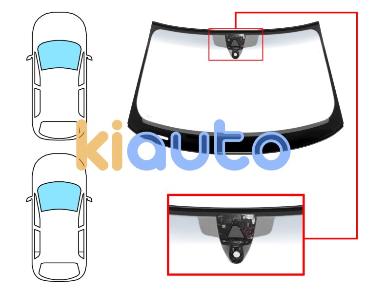 Parabrisas audi a3 2016-2020 3/5 puertas / delantero / verde banda gris / acustico / con sensor / con soporte camara / serigrafiado / molduras premontadas Eurocode 8616AGAGYCMVW3Z