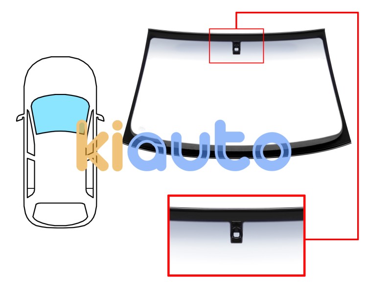 Parabrisas audi a8 2007-2010 delantero / verde banda gris / con sensor rectangular / molduras premontadas Eurocode 8578AGSGYMVW