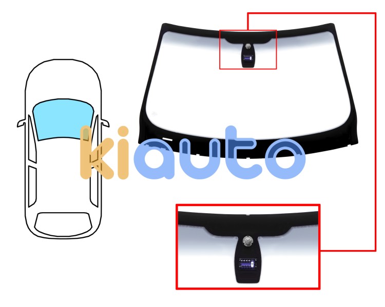 Parabrisas bmw serie 3 (e93) 2010-2013 cabrio / delantero / verde banda gris / con base espejo / con sensor Eurocode 2450AGSGYMV1B