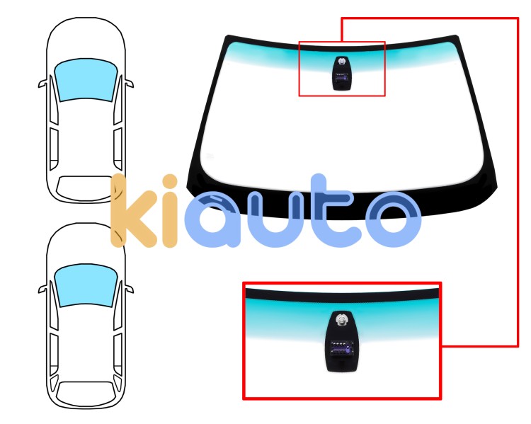 Parabrisas bmw serie 5 (e60-e61) 2003-2007 4 puertas / familiar / delantero / verde banda verde / con base espejo / con sensor Eurocode 2445AGSGNMV