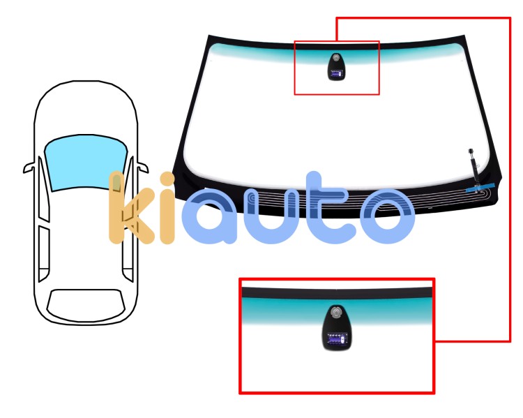 Parabrisas bmw serie 7 (e65-e66) 2003-2005 delantero / verde banda verde / termico / con base espejo / con sensor Eurocode 2443AGSGNHMV1B