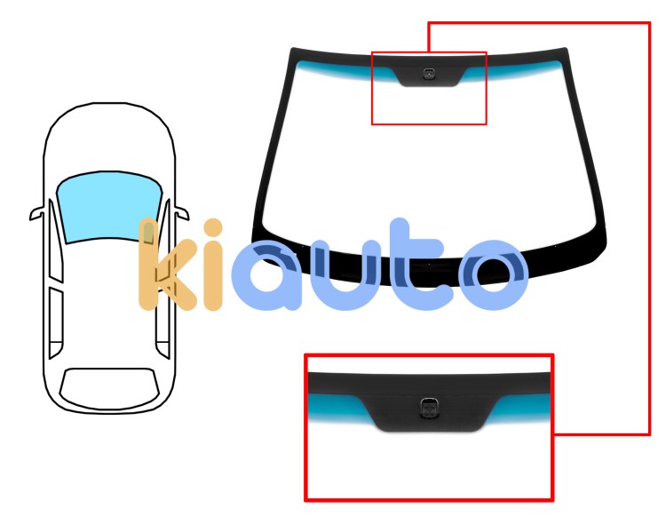 Parabrisas chevrolet captiva 2007-2011 delantero / verde banda azul / con base espejo Eurocode 3024AGNBLV