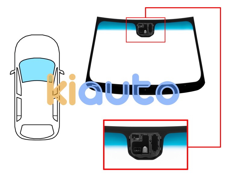 Parabrisas chevrolet cruze 2012-2015 4/5 puertas / delantero / verde banda azul / con base espejo / con sensor / molduras premontadas Eurocode 3026AGNBLIMV