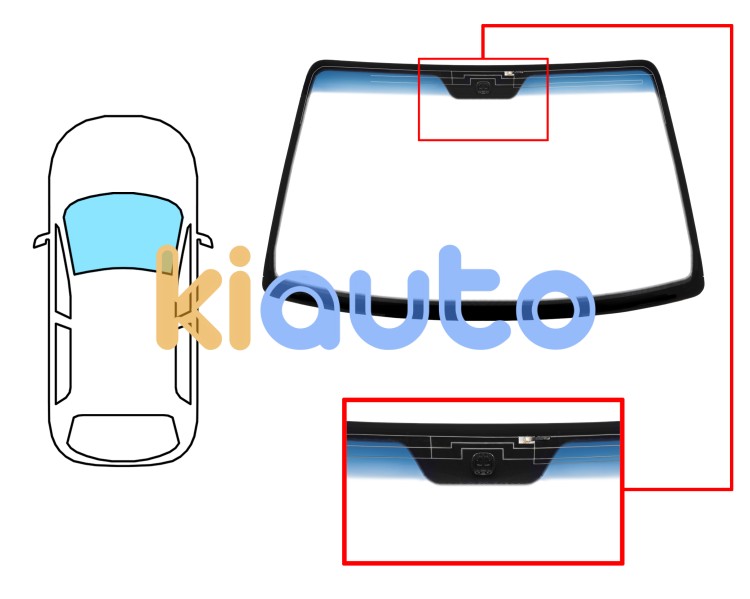 Parabrisas chevrolet lacetti 2005-2010 delantero / verde banda azul / con base espejo / antena Eurocode 3016AGNBLA