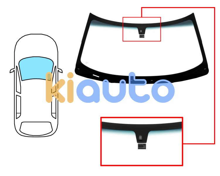 Parabrisas chrysler 300 2004-2011 delantero / verde banda azul / con base espejo / con sensor / molduras premontadas Eurocode A234AGSBLMVZ