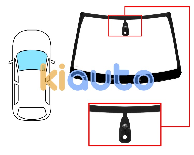 Parabrisas citroen c4 cactus 2014-2018 delantero / verde / con base espejo / con sensor / molduras premontadas Eurocode 2755AGSMVZ
