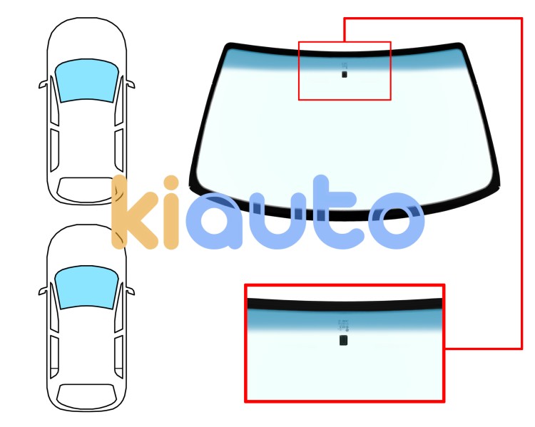 Parabrisas citroen zx 1994-1998 3/5 puertas / familiar / delantero / verde banda azul / con base espejo Eurocode 2719AGNBL