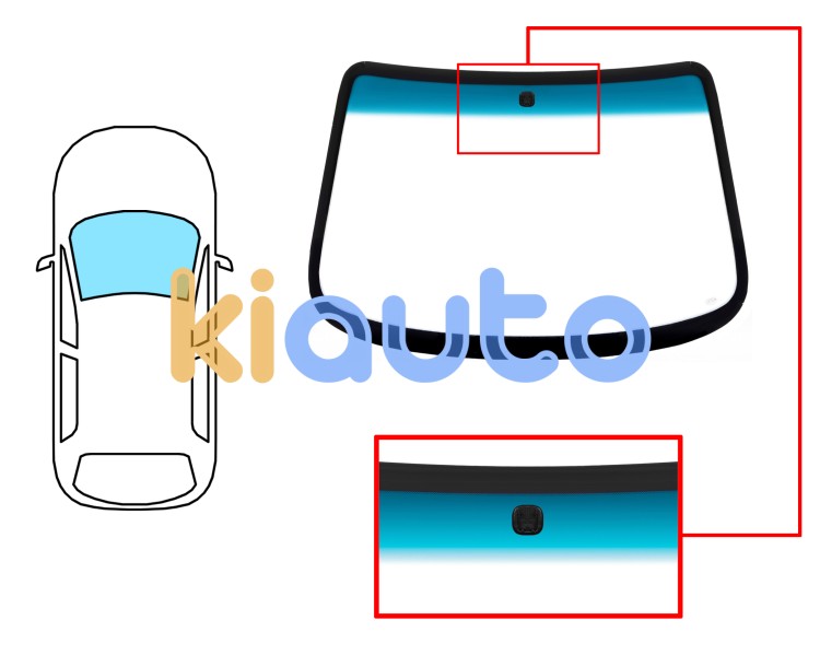 Parabrisas daewoo kalos 2002-2005 sedan / delantero / verde banda azul / con base espejo Eurocode 3014AGSBL