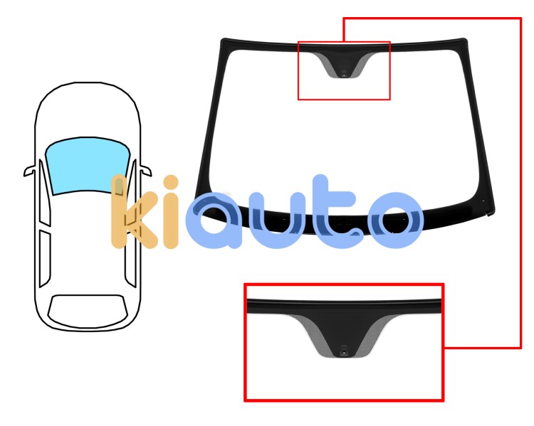 Parabrisas fiat 500 2007-2015 delantero / verde / con base espejo / molduras premontadas Eurocode 3366AGSZ1B