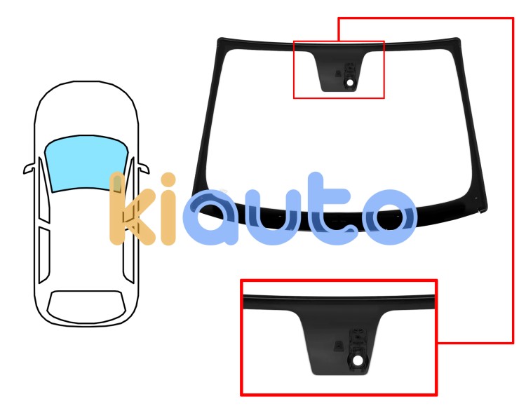 Parabrisas fiat 500 2015-2024 delantero / verde / con base espejo / con sensor / molduras premontadas Eurocode 3366AGSMZ2V