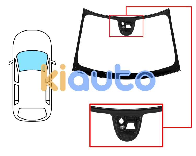 Parabrisas fiat 500l 2012-2017 delantero / verde / con base espejo / con sensor modificado / con soporte camara / molduras premontadas Eurocode 3373AGACMWZ2P