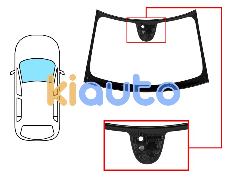 Parabrisas fiat 500l 2012-2017 delantero / verde / con base espejo / con sensor / molduras premontadas Eurocode 3373AGSMVWZ1P