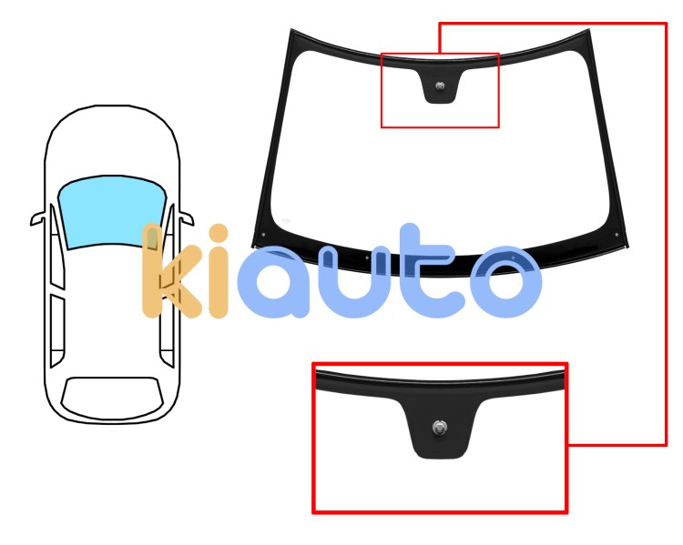 Parabrisas fiat 500l 2012-2017 delantero / verde / con base espejo / molduras premontadas Eurocode 3373AGSWZ