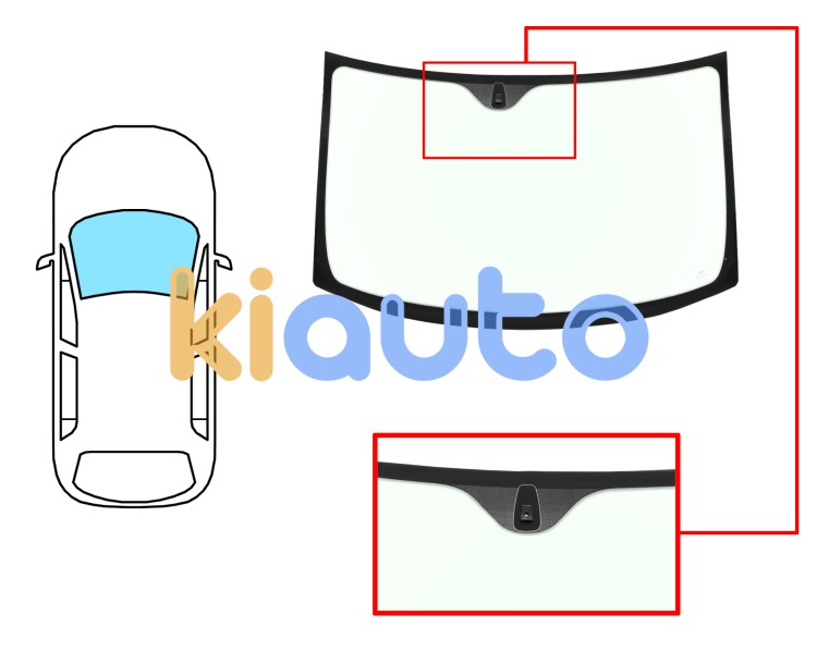 Parabrisas fiat multipla 1998-2004 delantero / verde / con base espejo / cambio forma inferior Eurocode 3352AGS6Z