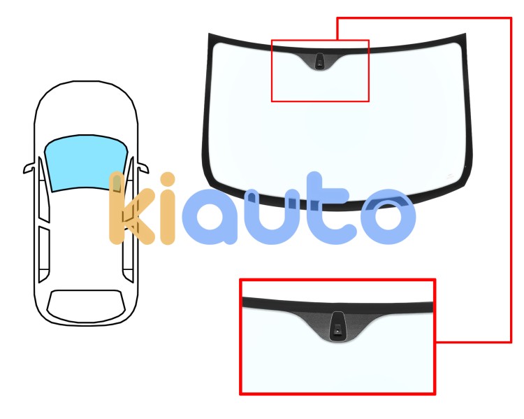 Parabrisas fiat multipla 2004-2010 delantero / azul / con base espejo Eurocode 3352ABS1C