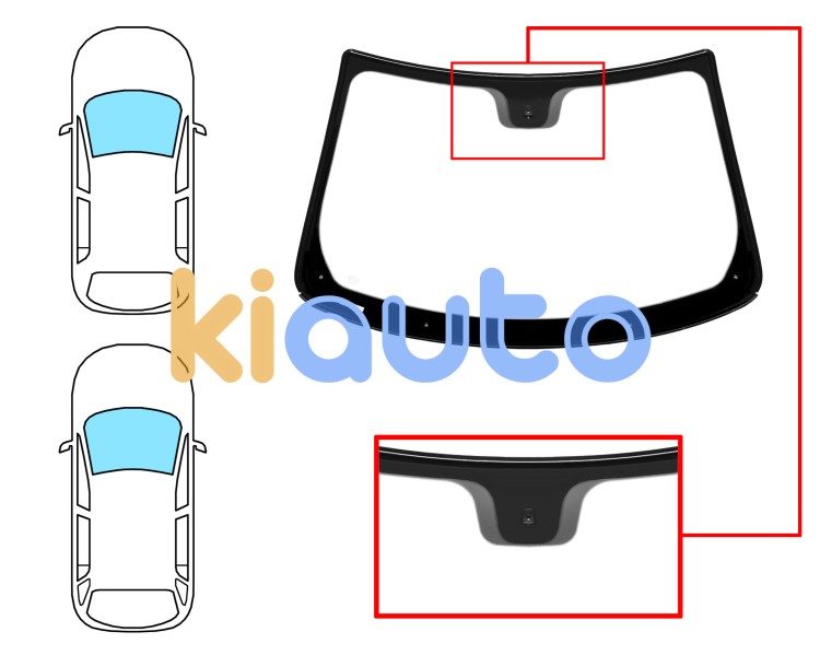 Parabrisas fiat tipo 2015-2020 4/5 puertas / familiar / delantero / verde / con base espejo / molduras premontadas Eurocode 3375AGSVZ