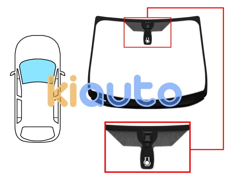 Parabrisas ford b-max 2012-2017 delantero / verde / con base espejo / con sensor / molduras premontadas Eurocode 3580AGSMVW2P