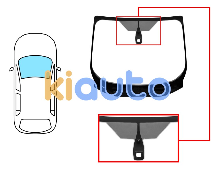 Parabrisas ford c-max 2010-2015 delantero / verde / con base espejo / con sensor cuadrado / molduras premontadas Eurocode 3577AGSMVW1P